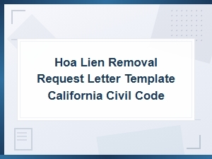 California Hoa Lien Removal Request Letter Template